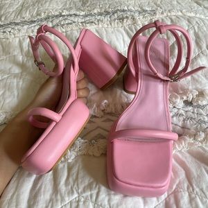 Shop Peche Pippa Pink Chunky Platform Heel - size 7